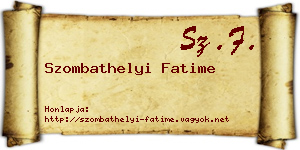 Szombathelyi Fatime névjegykártya